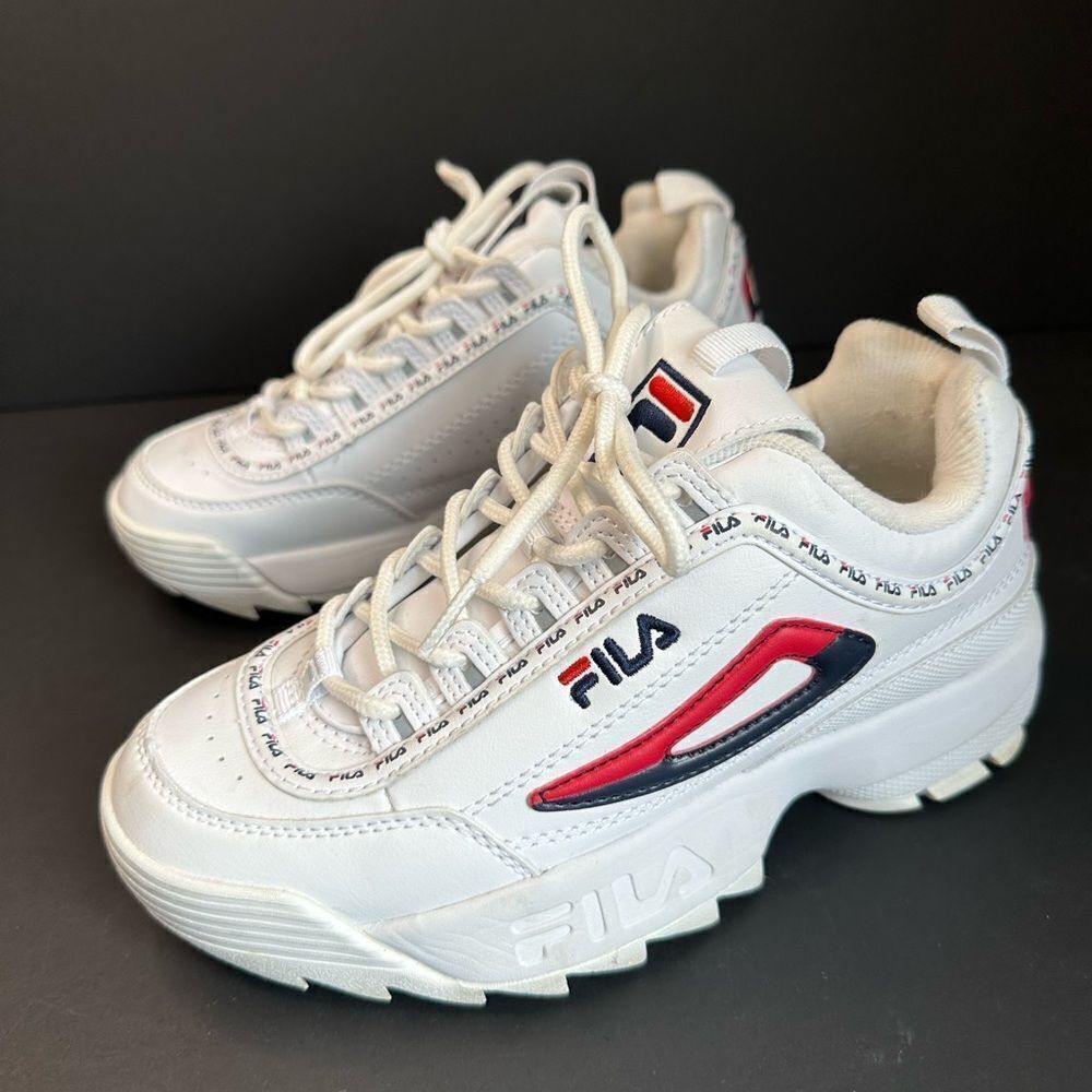 FILA Chunky‎ White Sneakers Kids Size 4